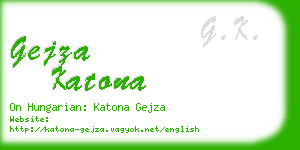 gejza katona business card